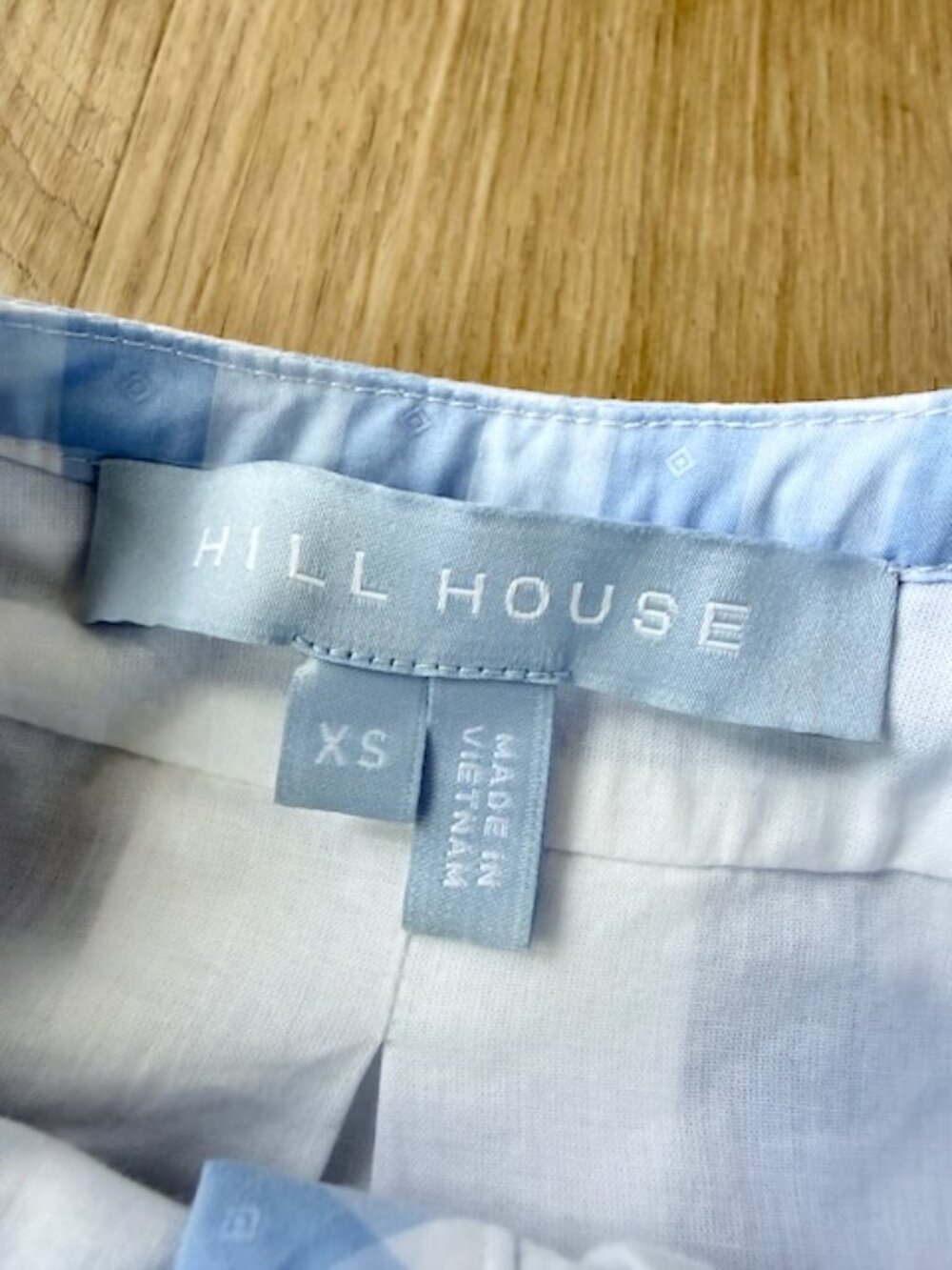 Hill House Colette Gingham Dress XS Blue Ruffle - Picture 5 of 10